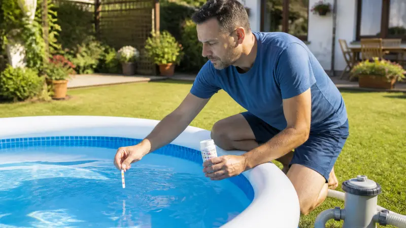 Entretien piscine gonflable : routine, produits et durée de vie